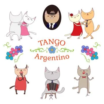 Argentine tango design elements イラスト素材