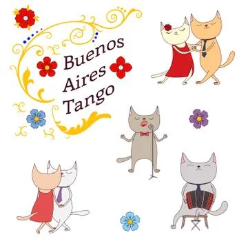 Argentine tango design elements Stockillustratie