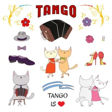 Argentine tango design elements イラスト素材