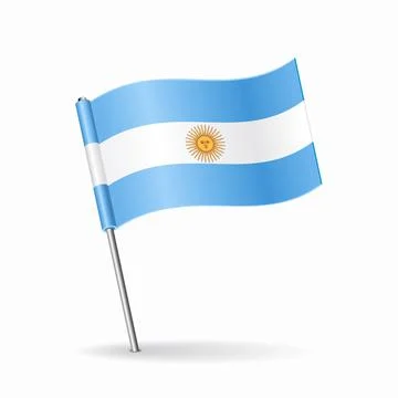 Argentinean flag map pointer layout. Vector illustration. Stock Illustration