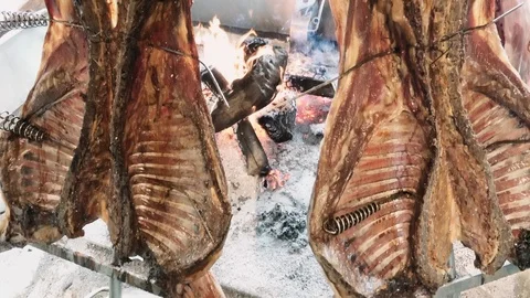 Argentinian barbecue of lamb 스톡 동영상 108006613