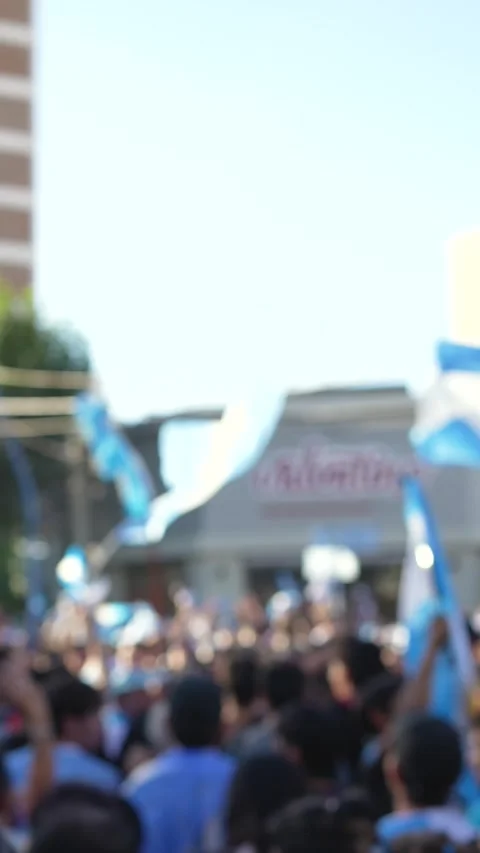 Argentinian concentrated on the streets for social issues, celebrating and .. Stock Footage 288913471