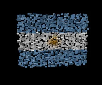 Argentinian flag on blocks illustration Stock Illustration