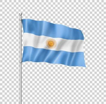 Argentinian flag isolated on white Stock Illustration