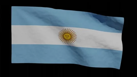 Argentinian Flag Light Shining on Scrolling Bullets Stock Footage 257801428