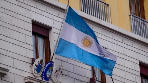Argentinian Flag for Memorial Day or Independence Day of Argentina Vídeos de archivo 306952634