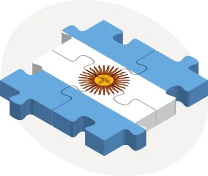 Argentinian flag in puzzle Stock Illustration