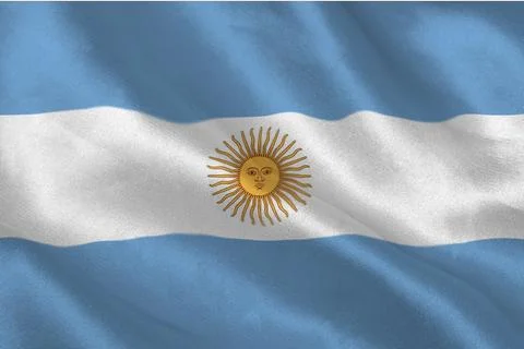 Argentinian flag rippling Stock Photos