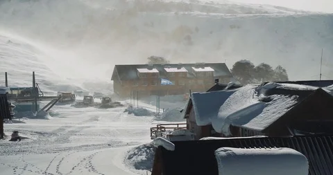 Argentinian Flag In The Snow Stock Footage 127229177