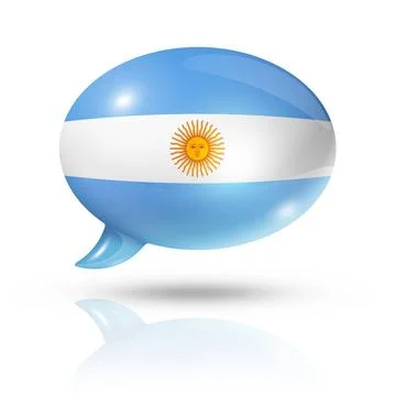 Argentinian flag speech bubble three dimensional Argentina flag in a speec... Foto stock