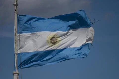 Argentinian Flag waving Stock Photos