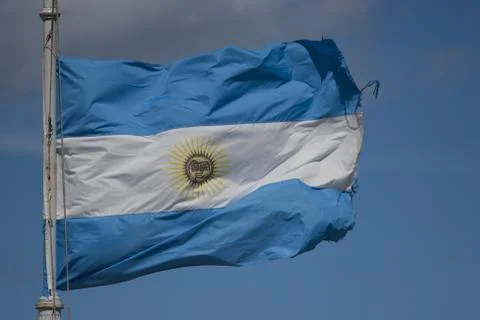 Argentinian Flag waving Foto stock