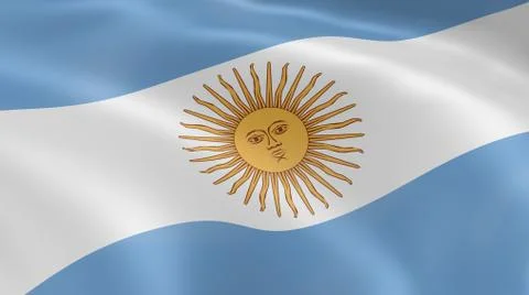 Argentinian flag in the wind Stock Photos