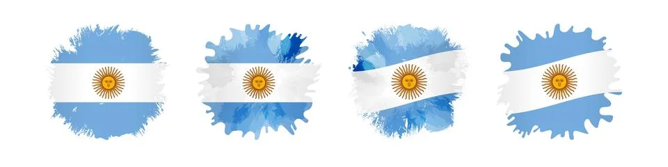 Argentinian flags collection spots Illustrazione stock