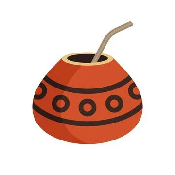 Argentinian mate drink flat style vector illustration Stock Illustration