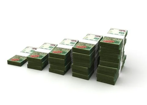Argentinian Pesos Bar Graph Stock Illustration