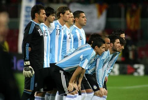 Argentinian players posing Stock Photos
