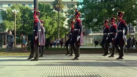 Argentinian Presidential Guards Stock Footage 218256953
