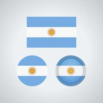 Argentinian trio flags, vector illustration Stock Illustration