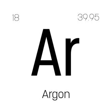 Argon, Ar, periodic table element Ilustración de archivo