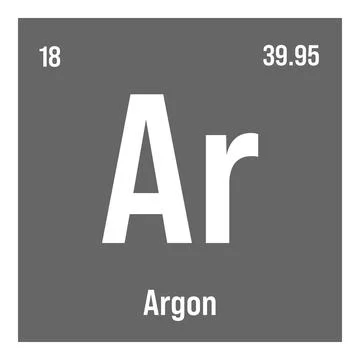 Argon, Ar, periodic table element Ilustración de archivo