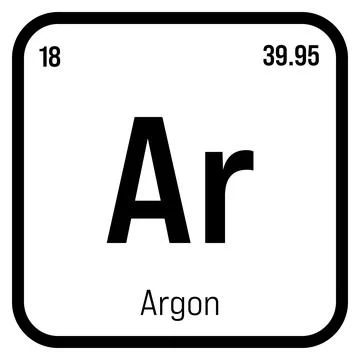 Argon, Ar, periodic table element Ilustración de archivo