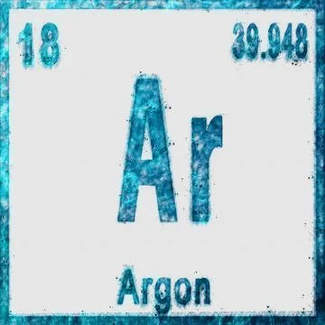 Argon Chemical Element Blue on White Stock Illustration