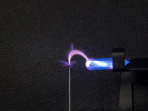 Argon electrified with tesla coil Stock Photos