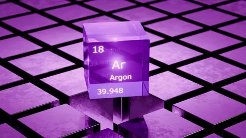 Argon is an element on the periodic table. Argon gas is a periodic table element Stock Footage 329405582