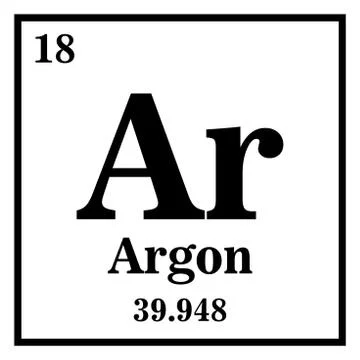 Argon Periodic Table of the Elements Vector illustration eps 10 Stock Illustration