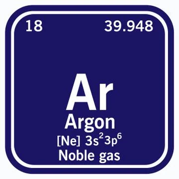Argon Periodic Table of the Elements Vector illustration eps 10 Illustrazione stock