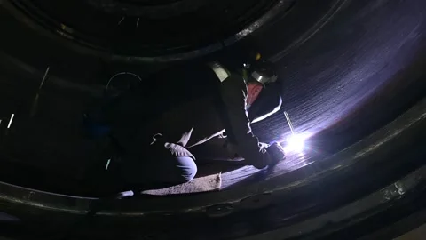 Argon reference on the surface of a chrome vanadium steel part Stock Footage 147413638