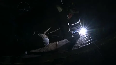 Argon reference on the surface of a chrome vanadium steel part Stock Footage 147413657