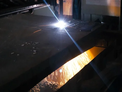 ARGON WELDING. A blacksmith or welder, with his welder, welding steel and iron Stock Footage 77929604