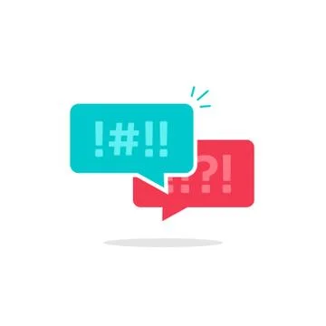 Argue chat bubbles icon vector, argument messages, arguing couple chatting 스톡 일러스트