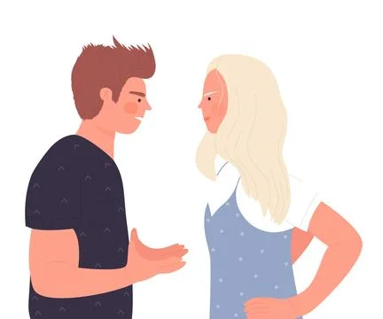 Arguing angry couple Stockillustratie