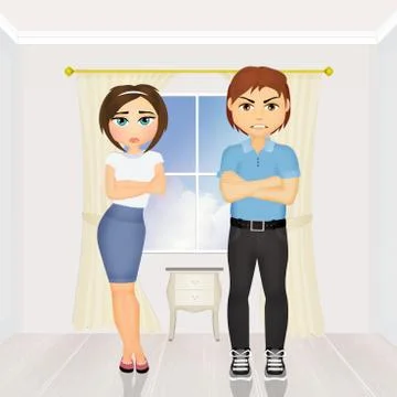 Arguing couple Stock Illustration