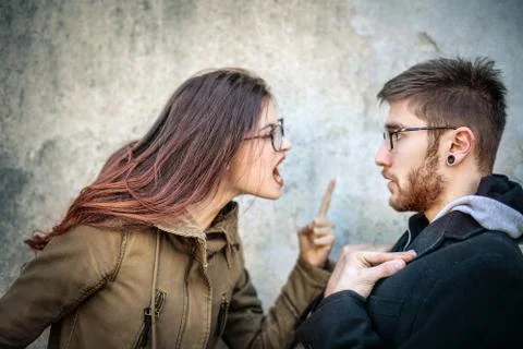 Arguing couple Stock Photos