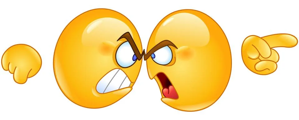 Arguing emoticons Stock Illustration