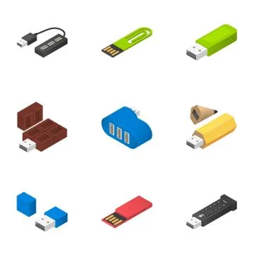 Argument icons set, isometric style Stock Illustration