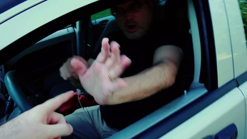 Argument with two people in a car Stock Footage 92646371