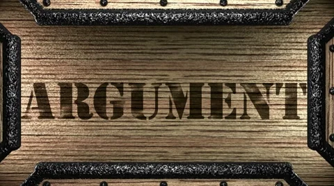 Argument on wooden stamp Stock Footage