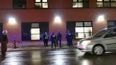 Argumentation between jews and four cops Stock Footage 139654650