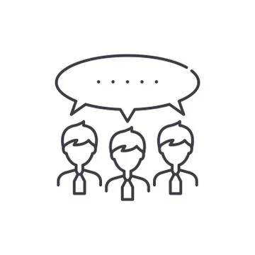 Argumentation line icon concept. Argumentation vector linear illustration Stock Illustration