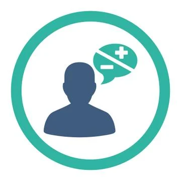 Arguments flat cobalt and cyan colors rounded glyph icon Stock Illustration