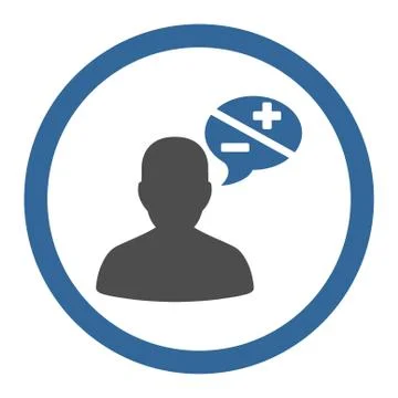 Arguments flat cobalt and gray colors rounded vector icon Stock Illustration