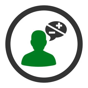 Arguments flat green and gray colors rounded vector icon Stock Illustration