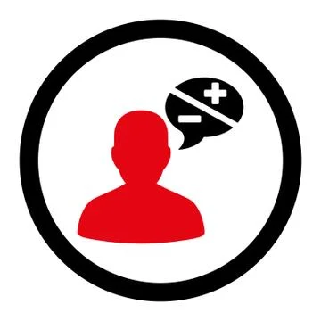 Arguments flat intensive red and black colors rounded glyph icon Stock Illustration