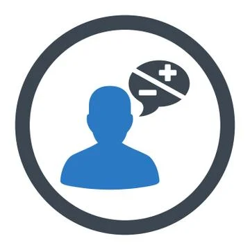 Arguments flat smooth blue colors rounded vector icon Stock Illustration