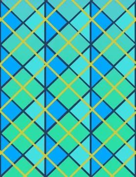 Argyle in Blue and Green Stock Illustration